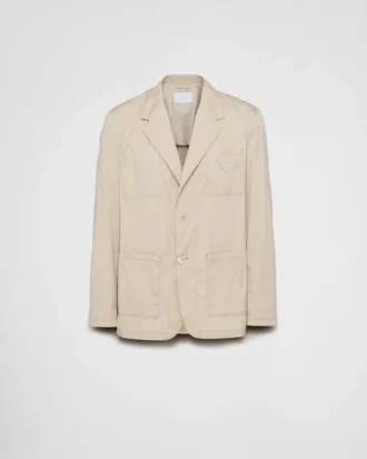 Single-Breasted Cotton Blend Jacket
