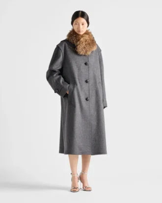 Single-Breasted Double Loden Cloth Coat