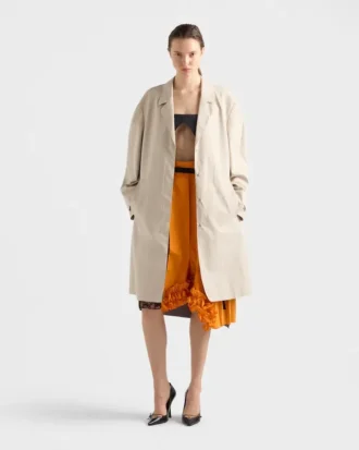 Single-Breasted Double Poplin Coat