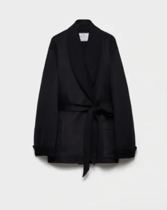 Single-Breasted Double Velour Caban Jacket