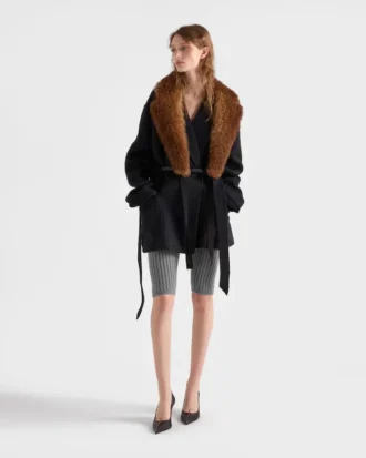 Single-Breasted Double Velour Caban Jacket