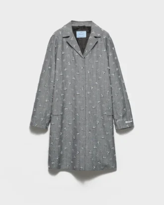 Single-Breasted Embroidered Pinstripe Coat