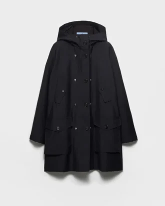 Single-Breasted Kid Mohair and Re-Nylon Coat