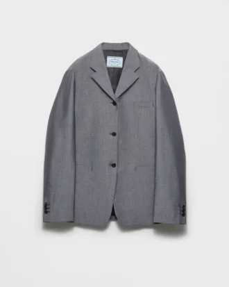 Single-Breasted Kid Mohair Jacket