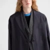 Single-Breasted Light Wool Coat