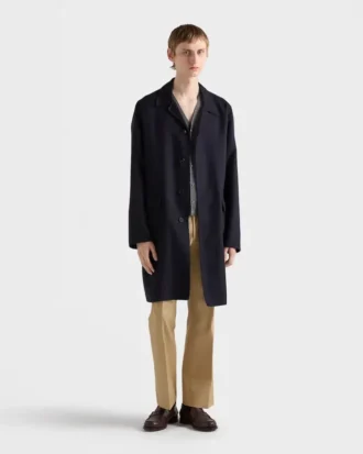 Single-Breasted Wool and Silk Coat