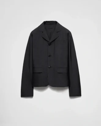 Single-Breasted Wool and Silk Jacket