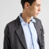 Single-Breasted Wool and Silk Jacket