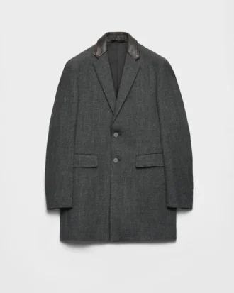 Single-Breasted Wool Blend Coat