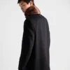 Single-Breasted Wool Blend Coat