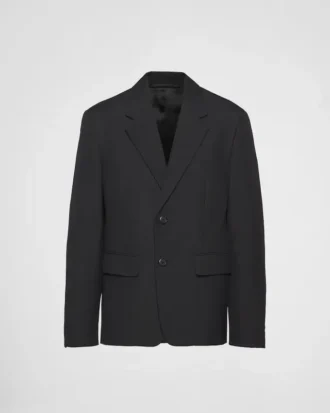 Single-Breasted Wool Blend Jacket