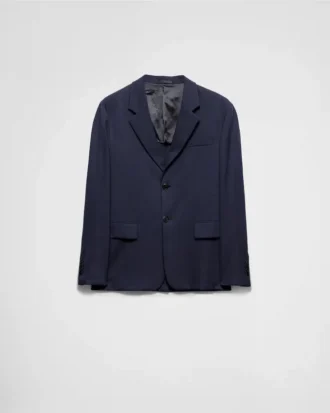Single-Breasted Wool Blend Jacket