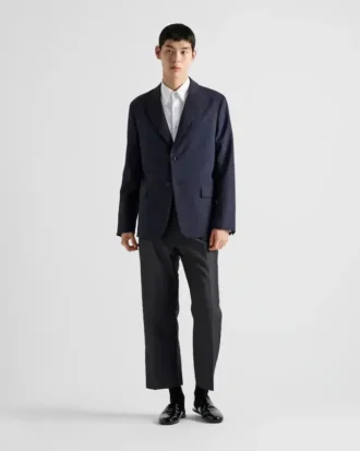 Single-Breasted Wool Blend Jacket