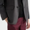 Single-Breasted Wool Blend Jacket