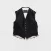 Single-Breasted Wool Blend Vest