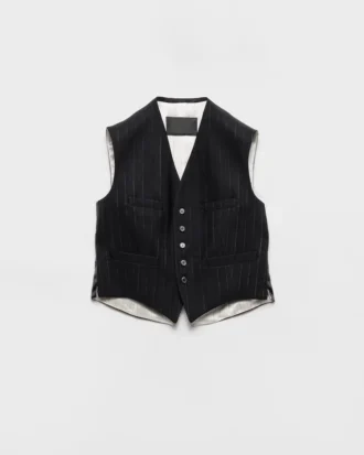 Single-Breasted Wool Blend Vest