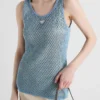 Sleeveless Cotton Mesh Top