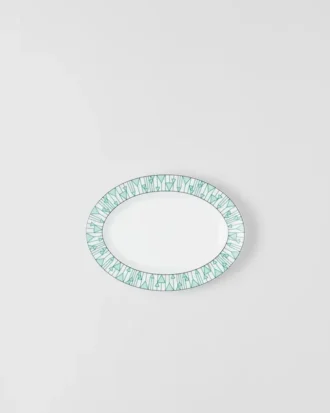 Small Porcelain Serving Plate – Vienna Green