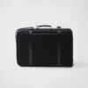 Small Re-Nylon and Saffiano Leather Suitcase