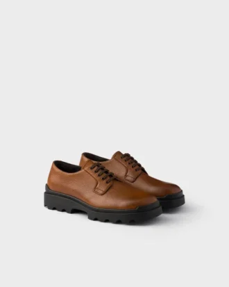 Stamped Leather Derby Shoes