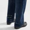 Straight-Leg Washed Denim Jeans