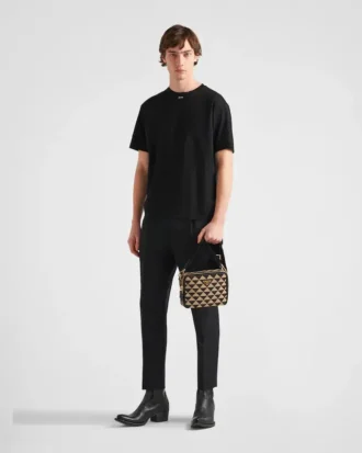 Stretch Cotton T-Shirt with Logo