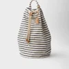 Striped Canvas Drawstring Duffel Bag