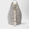 Striped Canvas Drawstring Duffel Bag