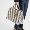 Striped Canvas Tote Bag