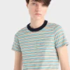 Striped Lisle Cotton T-Shirt