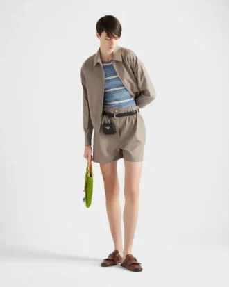 Striped Stretch Cotton Knit Top