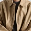 Suede and Cotton Bomber Jacket