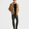 Suede and Shearling Bomber Jacket