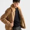 Suede and Shearling Bomber Jacket