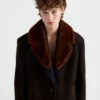 Suede and Shearling Caban Jacket