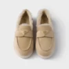 Suede and Shearling Loafers
