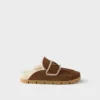 Suede and Shearling Mules