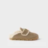 Suede and Shearling Mules