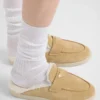 Suede and Shearling Slippers