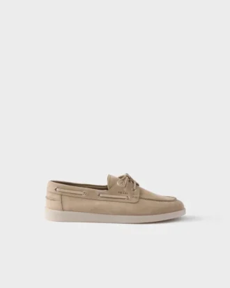 Suede Boat Shoes with Laces