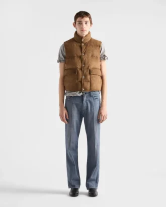 Suede Down Vest