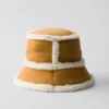 Suede Shearling Bucket Hat
