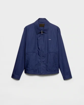 Technical Cotton Zipper Blouson Jacket