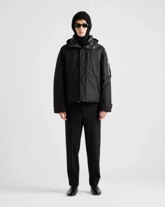Technical Fabric Down Jacket with Hood
