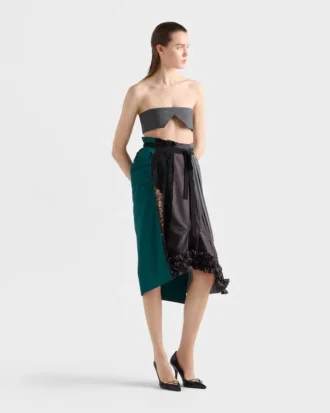Technical Taffeta Patchwork Skirt
