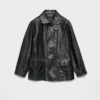 Vintage-Look Leather Blouson Jacket