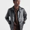 Vintage-Look Leather Blouson Jacket