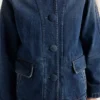 Washed Denim Blouson Jacket