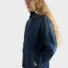 Washed Denim Blouson Jacket