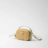 Wicker and Leather Mini-Pouch